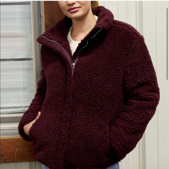 Pacsun Sherpa Teddy Zip-Up Jacket Coat - Picture 3 of 8